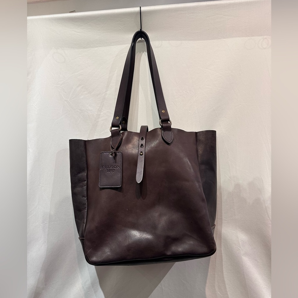 Filson weather proof leather tote bag